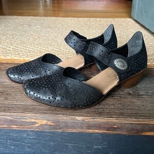 Rieker Black Perforated Flats
